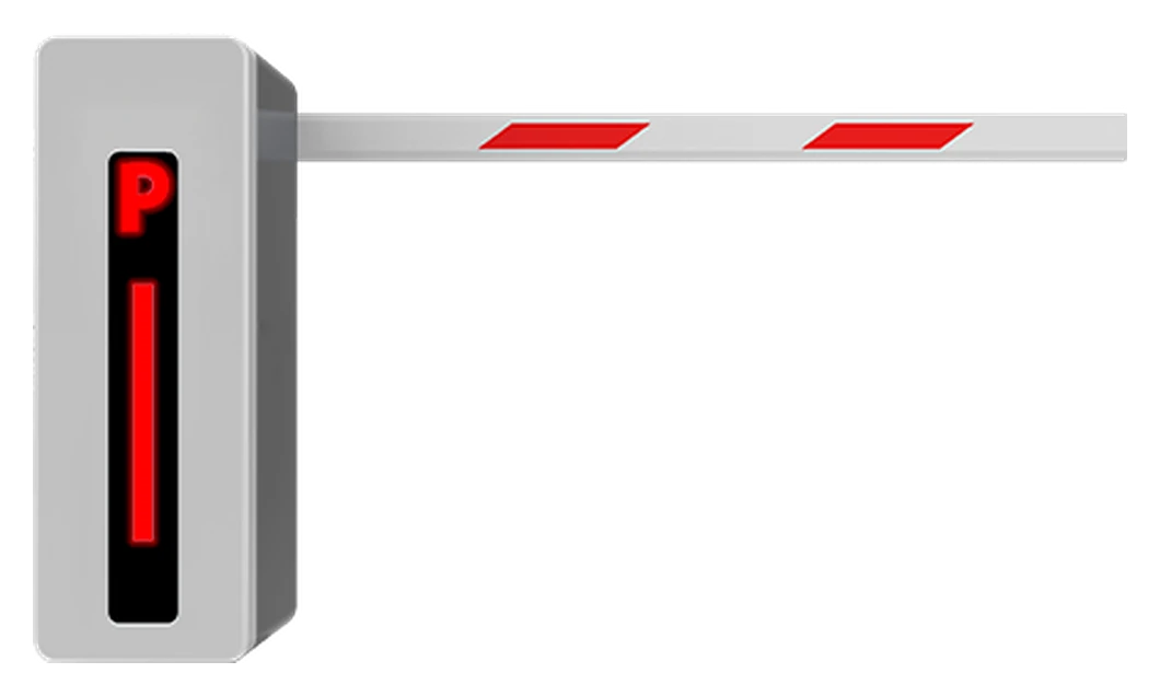Automatic boom barrier with red and white arm