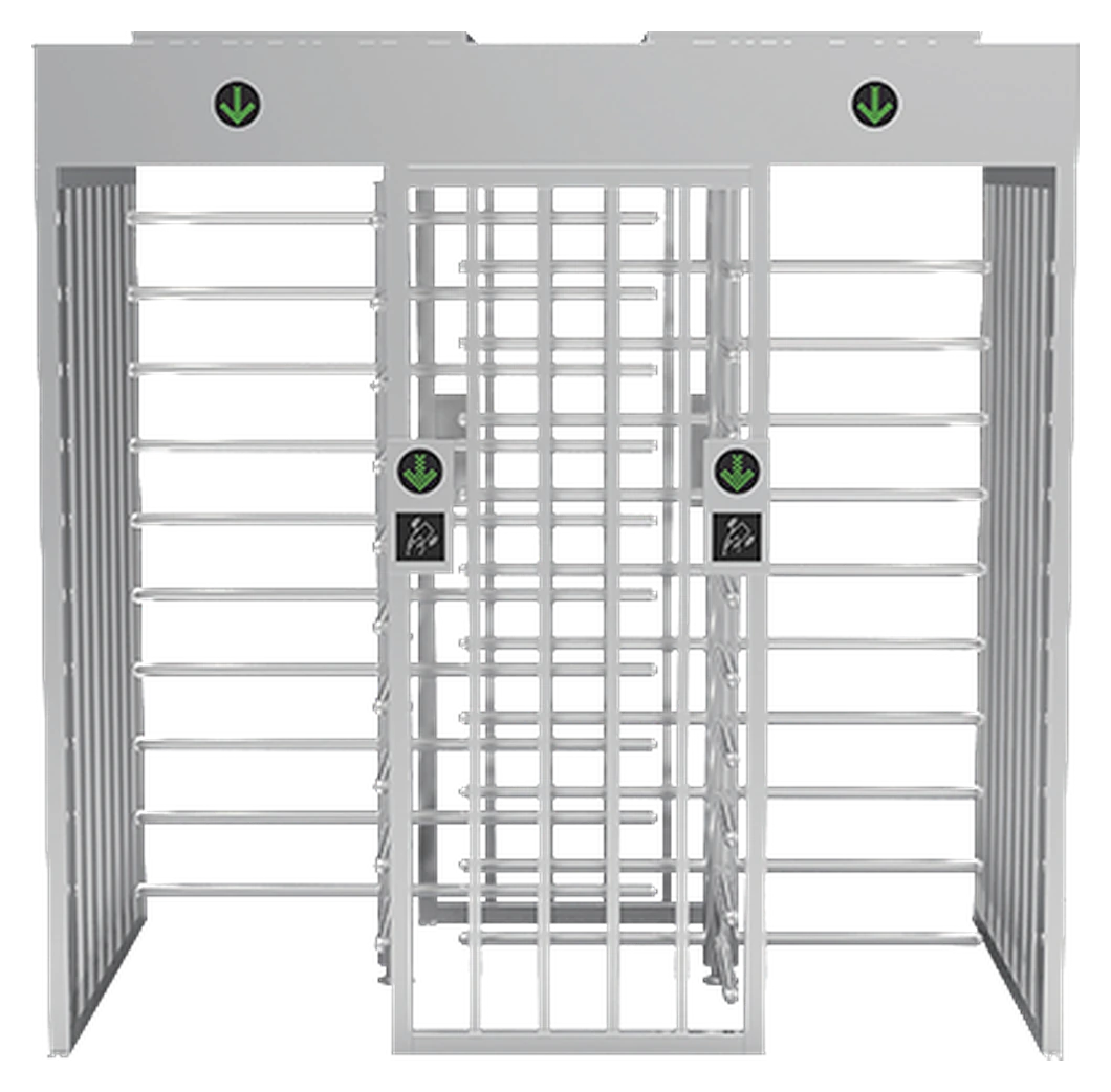 Stainless steel double full height turnstile